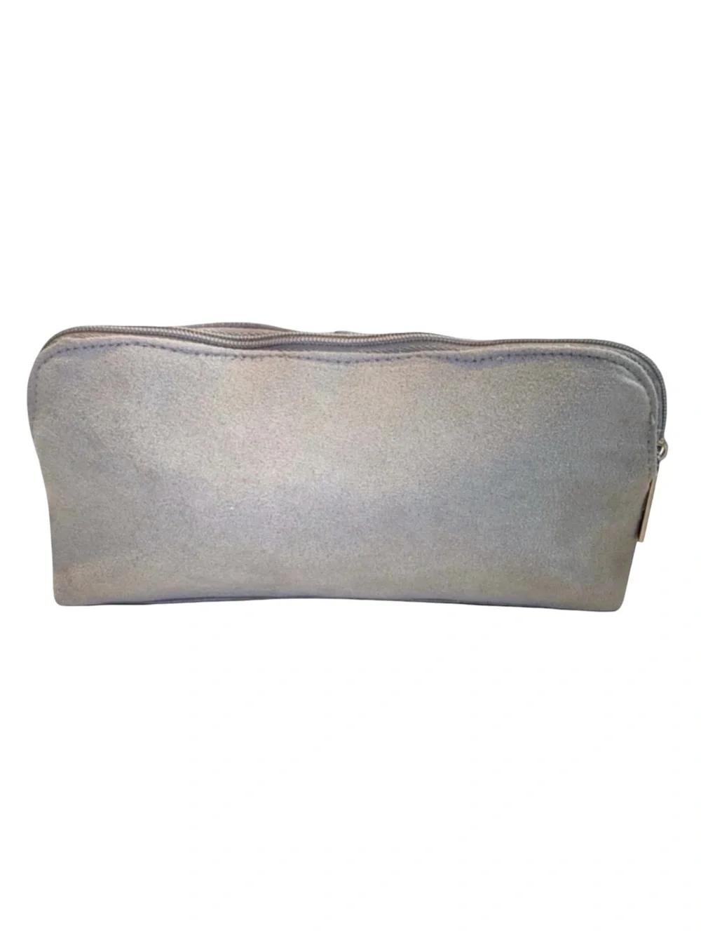 Estée Lauder Dove Grey Faux Suede Cosmetic Pouch | Silver Hardware | NWOT